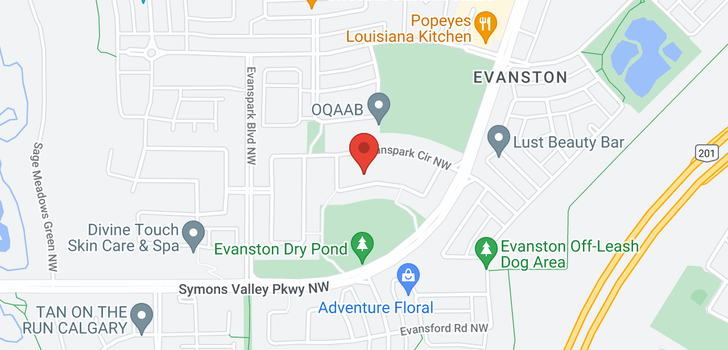 map of 102 Evanspark Terrace NW